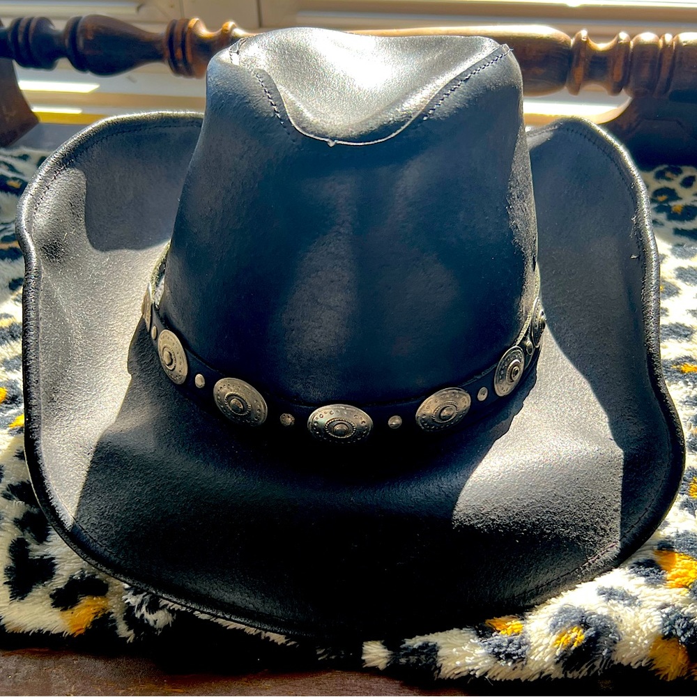 Vintage 90’s Henschel Hat Company Leather Cowboy Hat